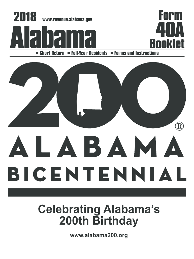 Alabama Tax Guide Form 40 Guide Booklet