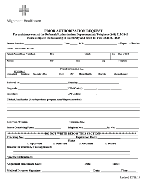 Alignment Prior Auth Form PDF