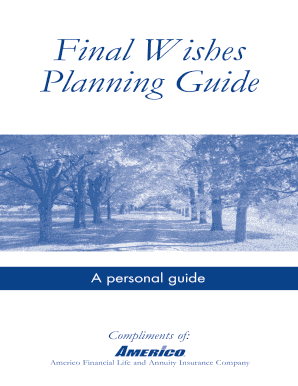 Final Wishes Planning Guide Osborninsurancegroup Com  Form
