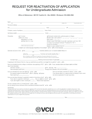 Vcu Reactivation  Form