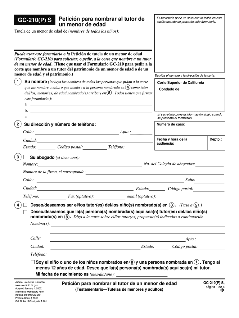 GC 210P California Courts CA Gov  Form