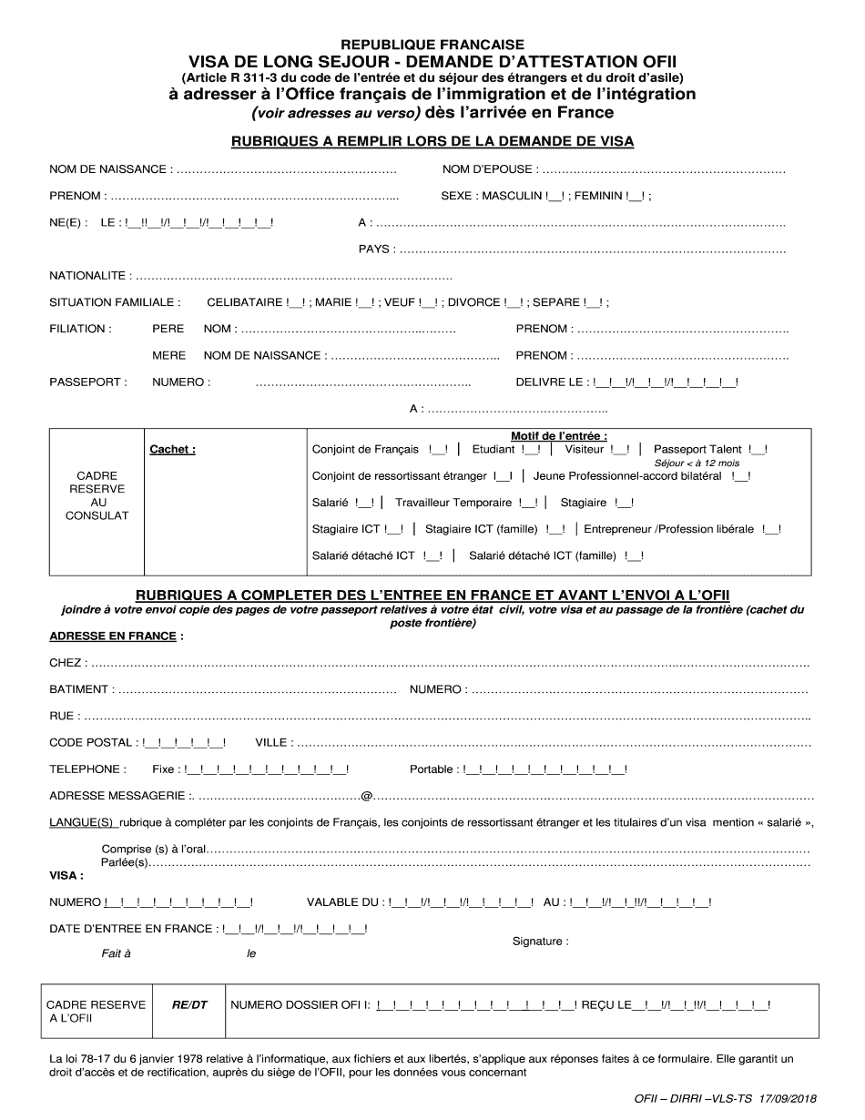  Ofii Form 2018-2024