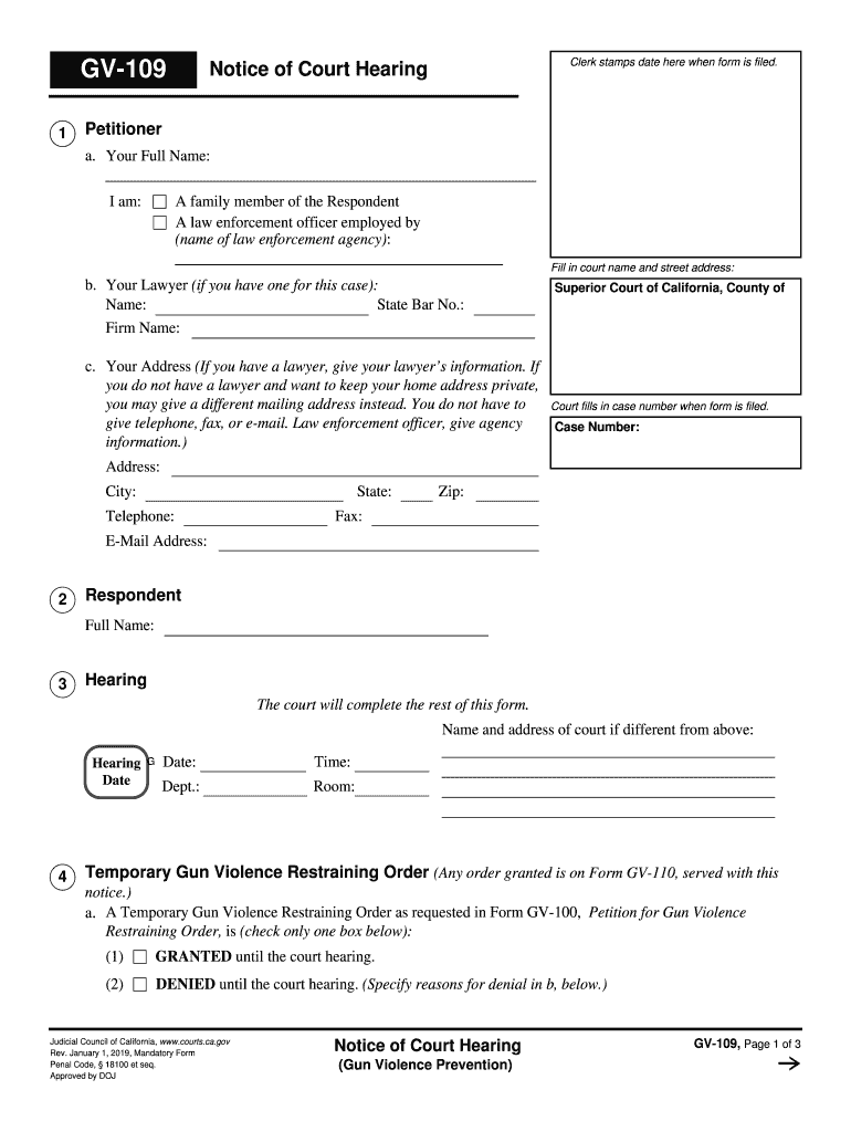  California Gv Court Form 2020-2024