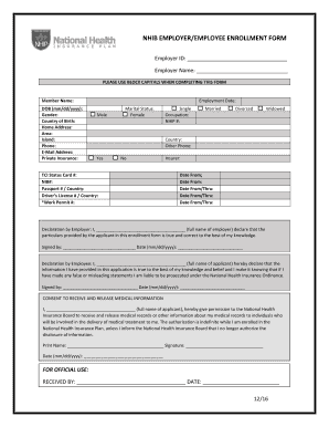 NHIB EMPLOYEREMPLOYEE ENROLLMENT FORM