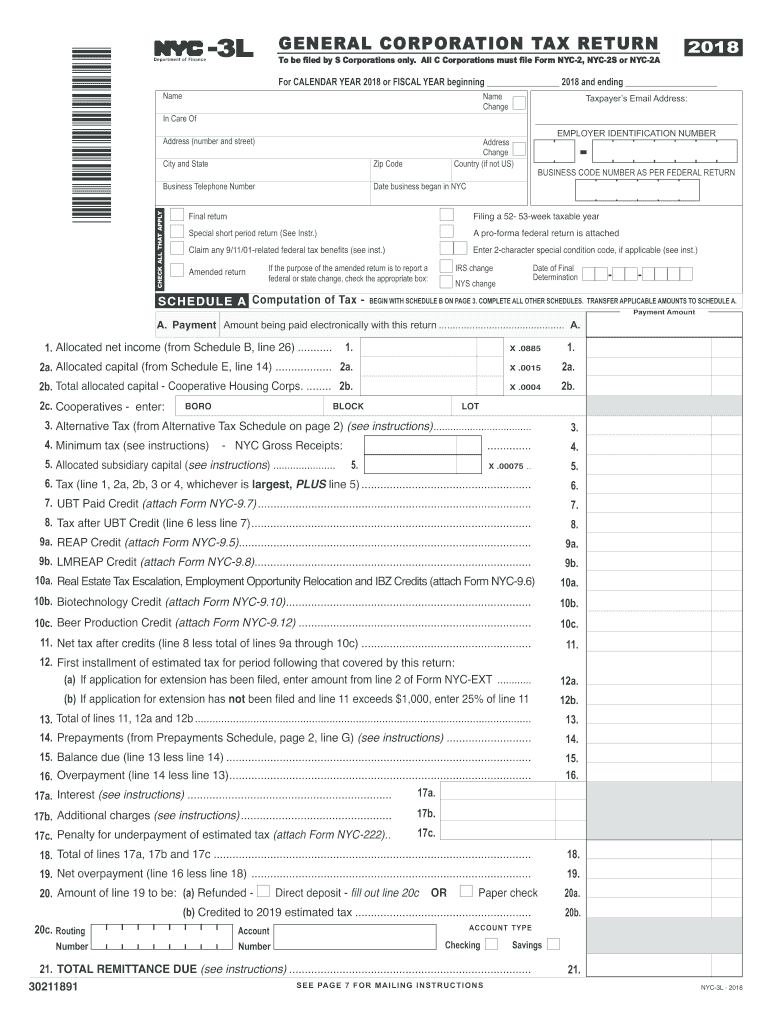  Nyc 3l Instructions 2018