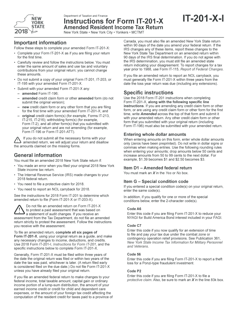  Form it 201 X Fillable 2018