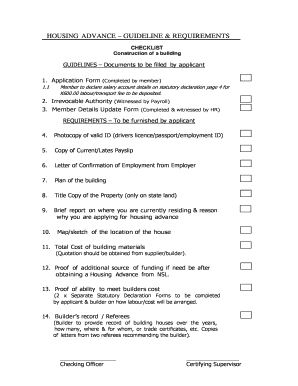 Nambawan Super Housing Advance Forms