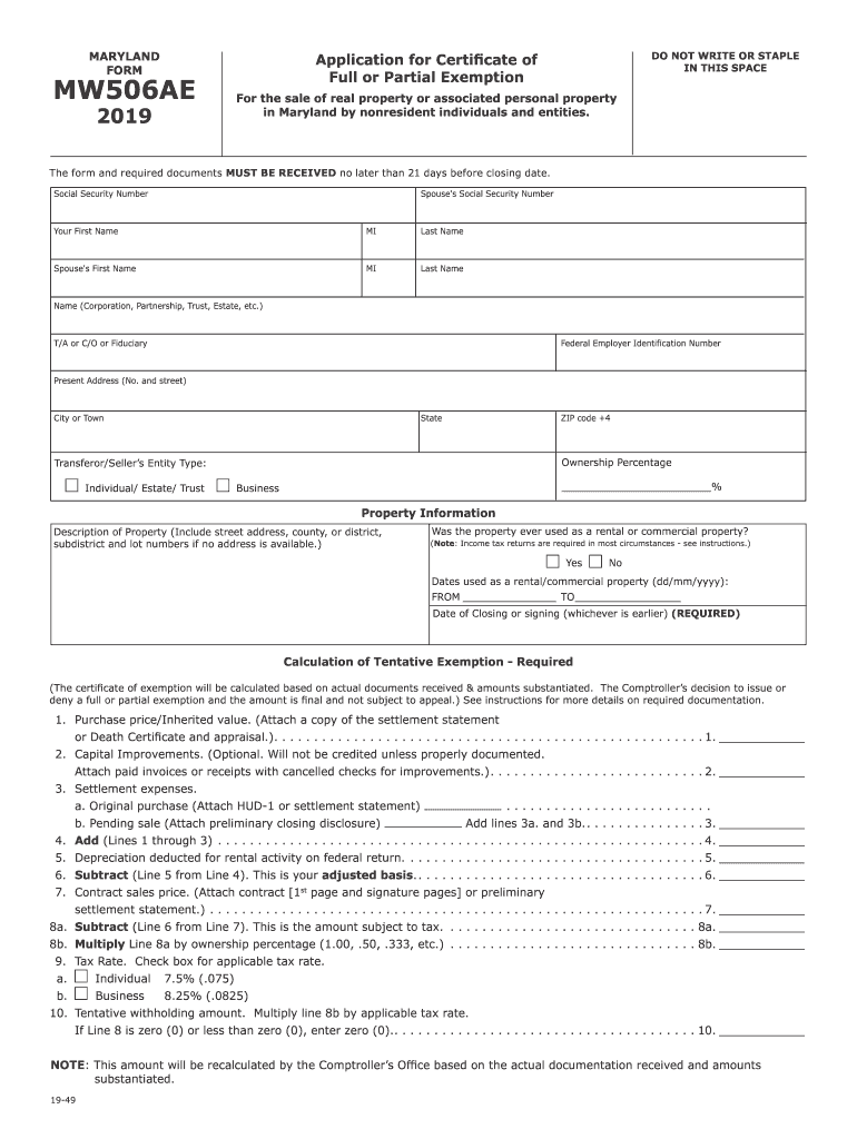 Get and Sign Mw506ae 2019-2022 Form