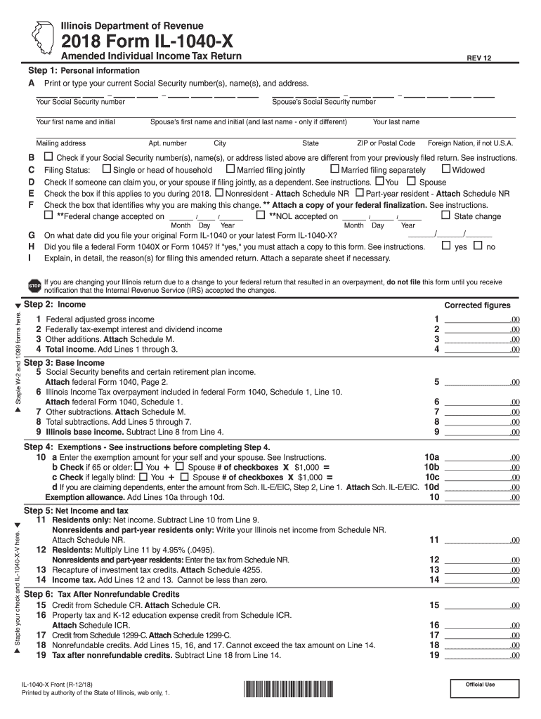 Form Il 1040x