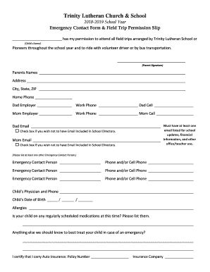 Emergency Slip  Form