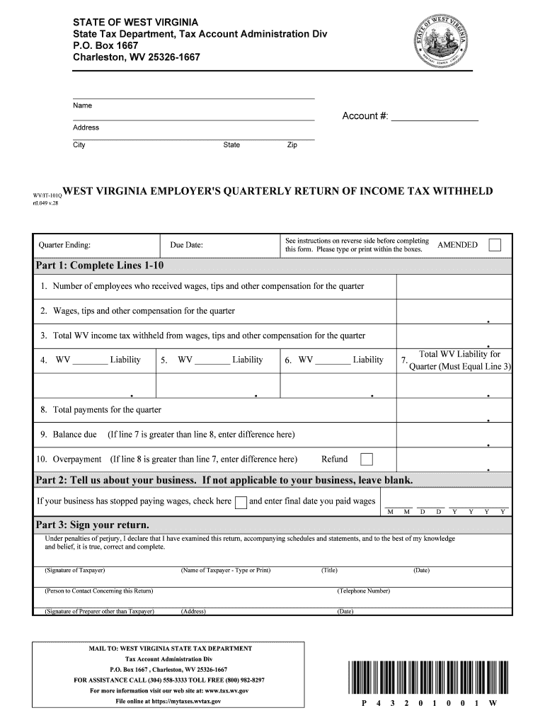 How to Wv it 101q  Form