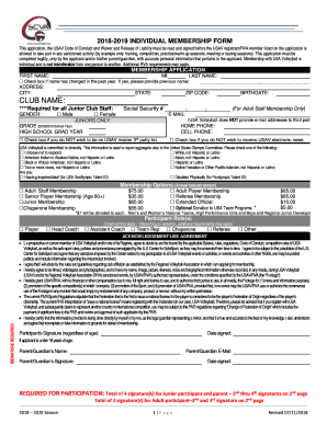  Individual Membership Form 2018