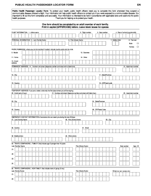 Passenger Locator Form Uk PDF