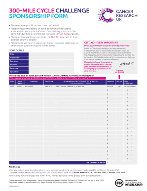 300 Mile Cycle Challenge  Form