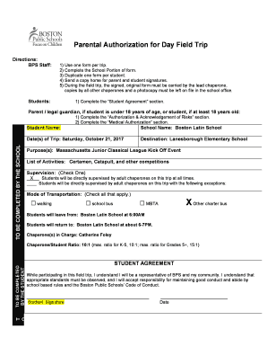 Bps Field Trip Form