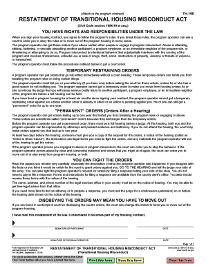  Transitional Housing Misconduct Act Ca 2018-2024