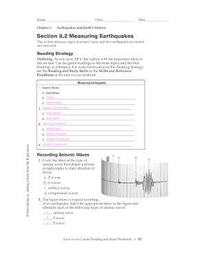 Earthquakes Worksheet Answer Key Form