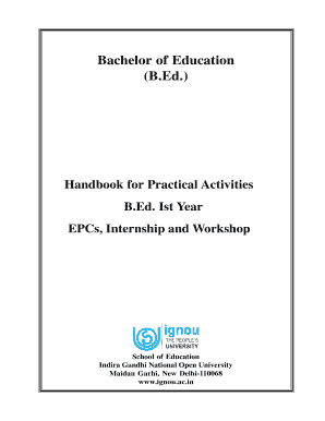 Ignou Bed 2nd Year Handbook in Hindi PDF  Form