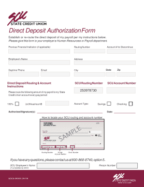 Deposits Authorization  Form