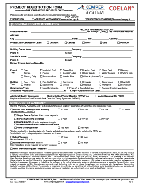  Kemper System America Project Approval & Warranty Statement 2017