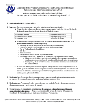 Agencia De Servicios Comunitarios Del Condado De Hidalgo  Form