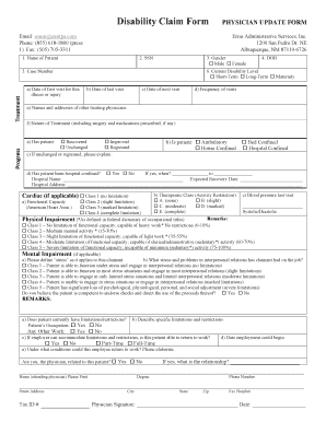  PHYSICIAN UPDATE FORM 2018