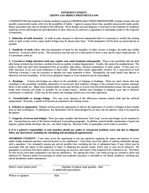 Dental Bridge Consent Form