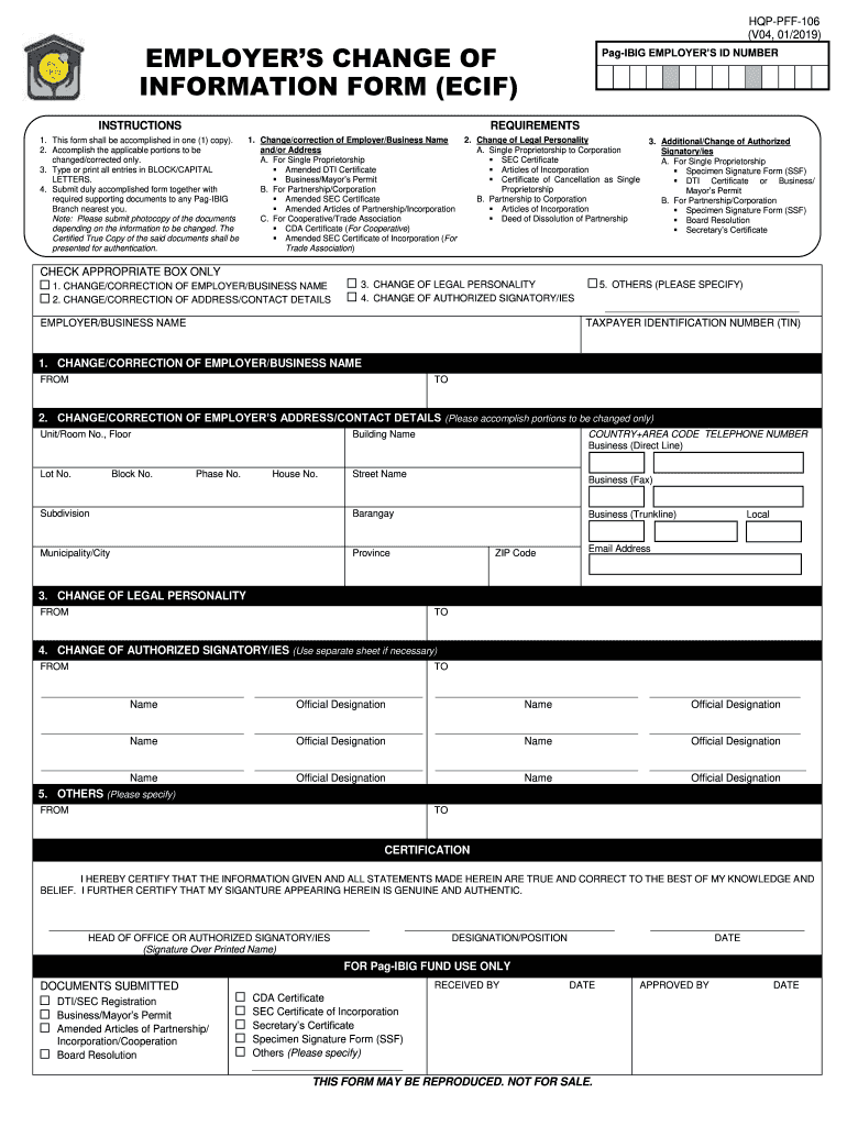  Ecif Form 2019