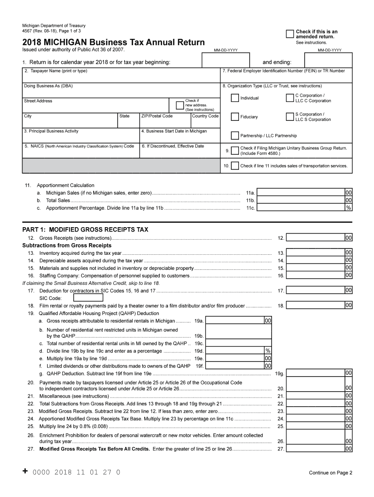 Michigan Form 4567