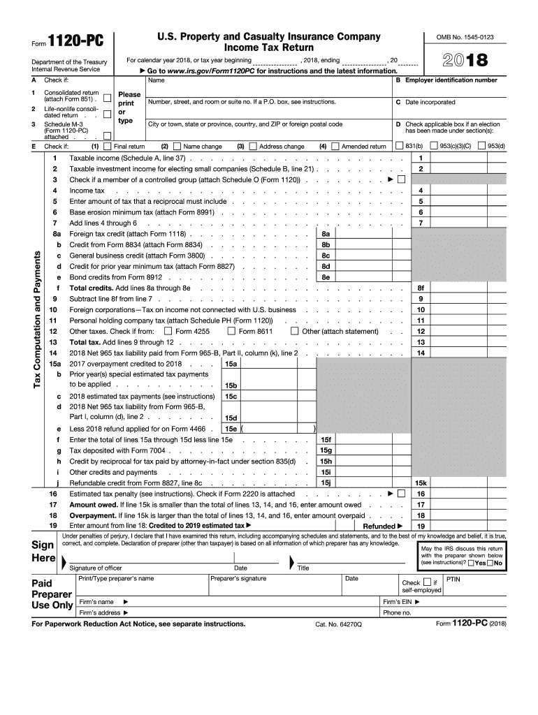 Get and Sign 1120 Pc 2018 Form