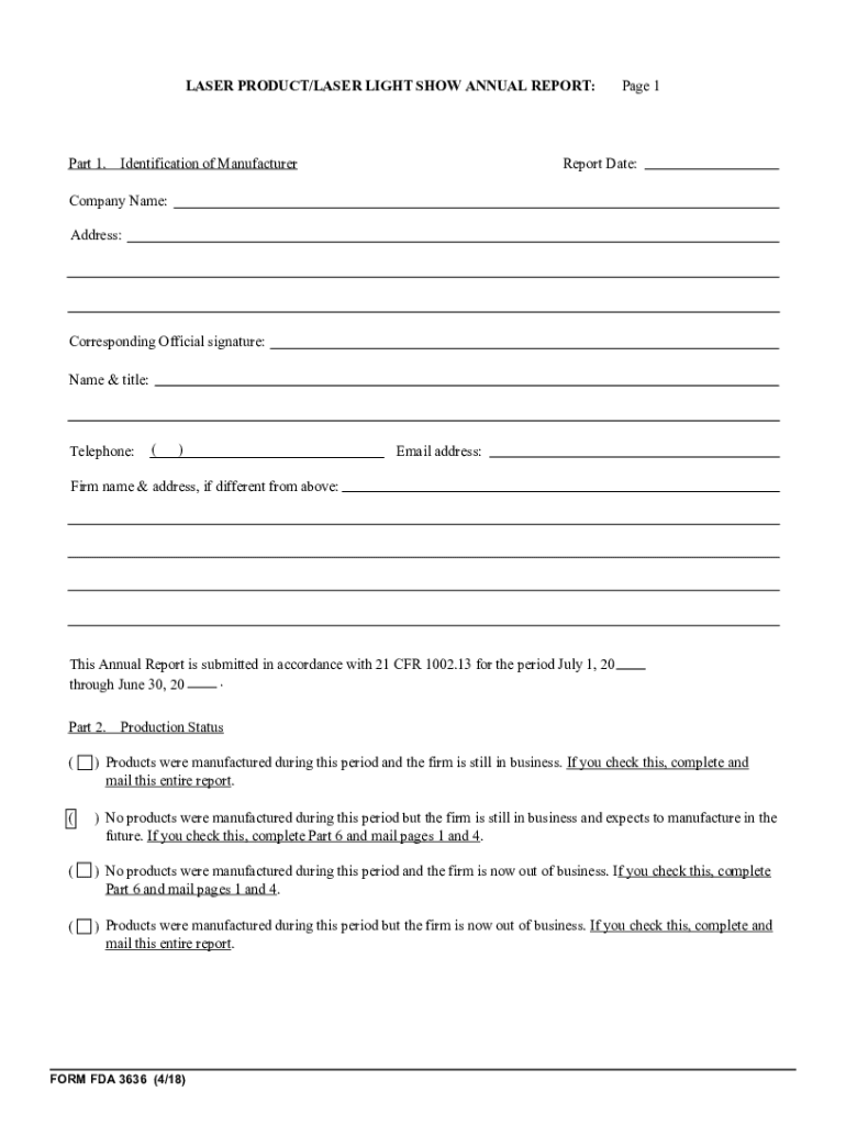  Form Fda 3636 2018