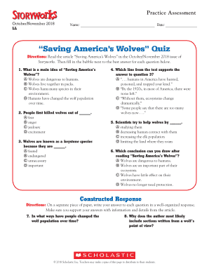 Saving America&#039;s Wolves Answer Key  Form