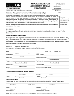 Fulton College  Form