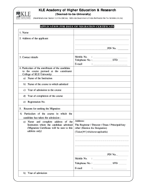 Migration Form KLE University