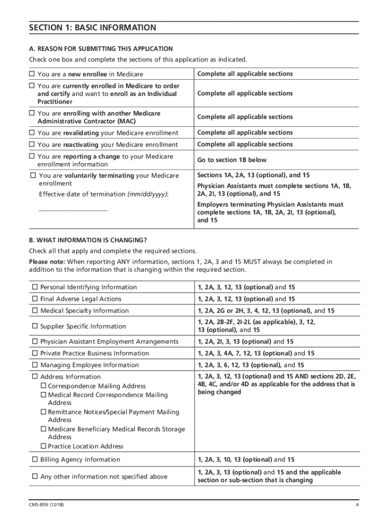  How to Complete the Medicare CMS 855I Enrollment Application 2018-2024