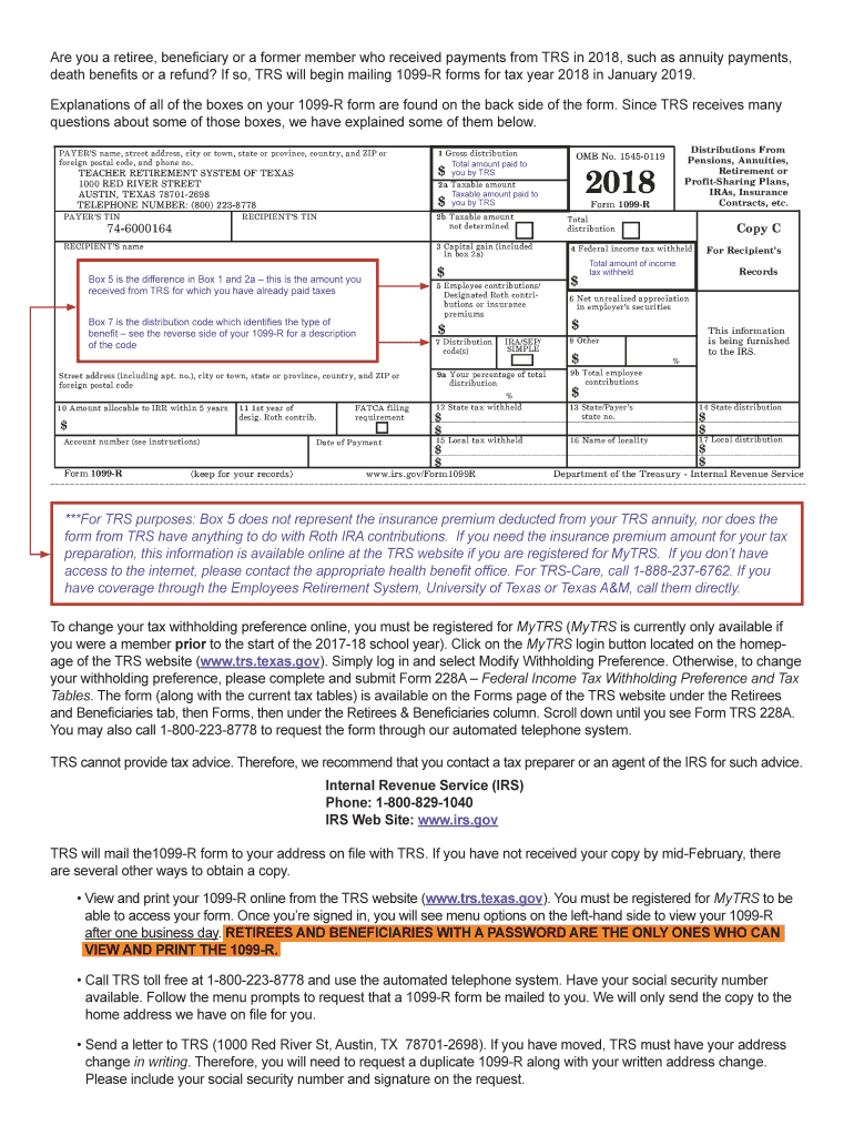  Texas 1099 Form 2018