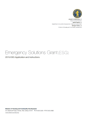 Emergency Solutions Grant ESG  Form