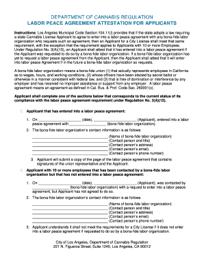 Labor Peace Agreement California Template  Form