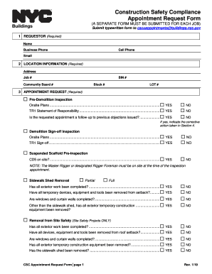  Construction Safety Enforcement Appointment Request Form 2019-2024