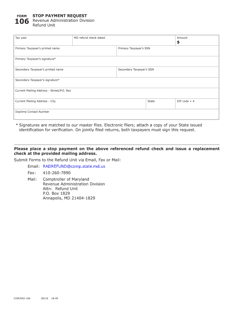  Maryland Rad Form 2018