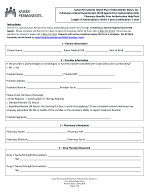  Virginia Medicaid FAMISPulmonary Arterial Hypertension PAH AgentsPrior Authorization PAKaiser Permanente Health Plan of Mid Atla 2018-2024