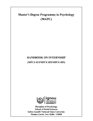 Ignou Mapc Internship Handbook PDF  Form