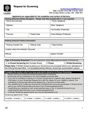 Screeningrequest London Ca  Form