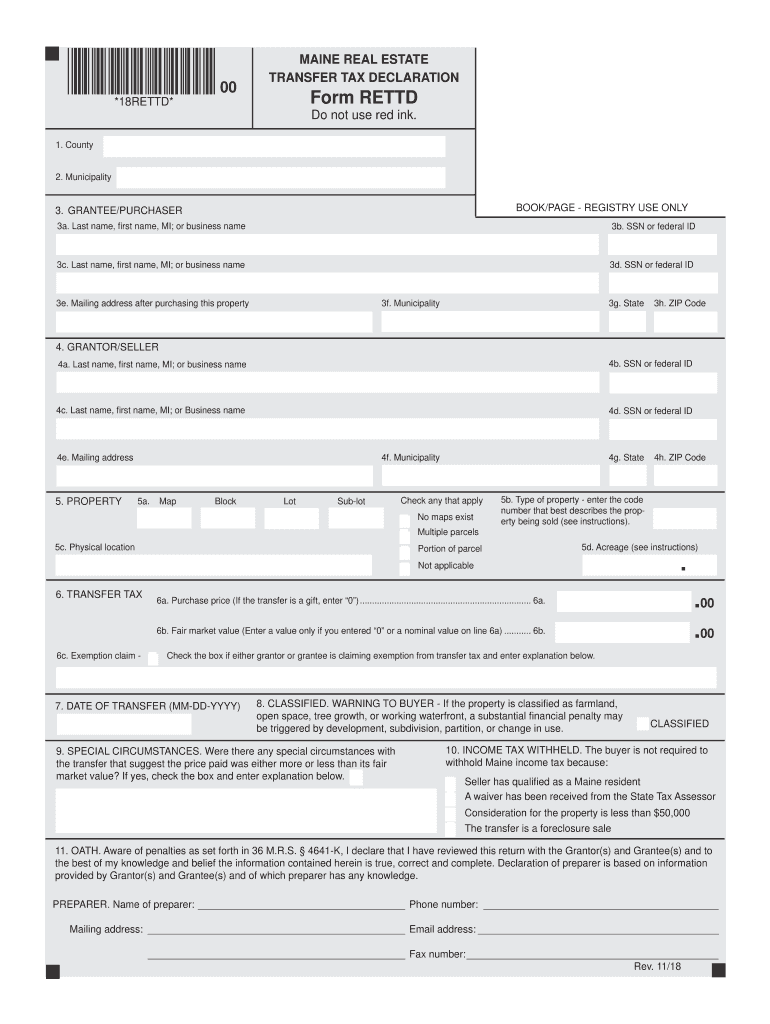  Maine Transfer Tax Declaration Form 2018