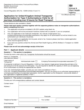 Type 2 Animal Transport Licence Application - Fill Out and Sign Printable  PDF Template | signNow