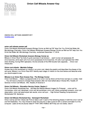 Onion Cell Mitosis Worksheet Answers  Form