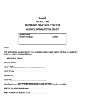  Department of Labour Electrical Contractor Registration Form 2013-2024