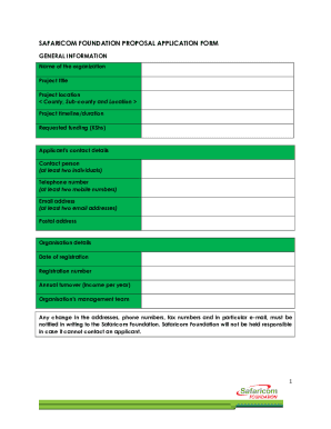 Safaricom Foundation Application Form