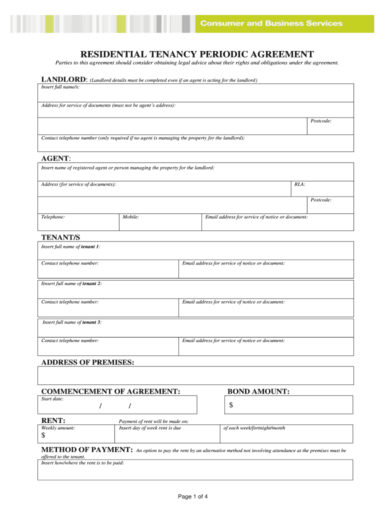  Periodic Residential Tenancy Agreement SA GOV AU Logo 2015