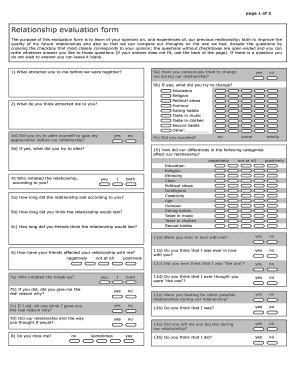 Relationship Review Template  Form